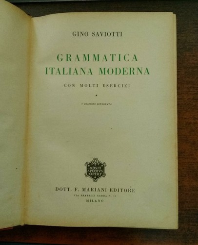 Grammatica italiana moderna