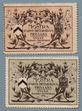 EI0163 Poster Francobollo Italia - Udine 1907 Friuli Esposizione delle Arti Decorative