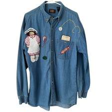 Camicia denim ricamata vintage