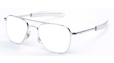 AO Eyewear Original Pilot 57 mm montatura argento aste a baionetta montatura prescrizione