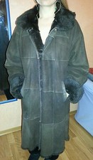 CAPPOTTO PELLICCIA FUR PELZ LAPIN  PELLE SUEDE CAMOSCIO caldissimo inverno tg54