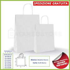 BORSE SHOPPER DI CARTA MANICO CORDINO SACCHETTI CARTA BIANCO