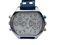 OROLOGIo m&m primo emporio CHRONO dual time OVERSIZE uomo ACCIAIO sport