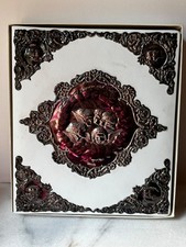 Album Foto Matrimonio Argento Sterling Angelo Cherubino Vera Pelle Inghilterra..