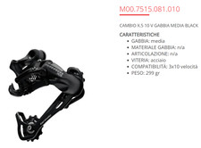 SRAM CAMBIO MTB X5 10 SPEED GAMBO MEDIO