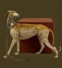 Levriero animale da corteo orientali Presepe Napoletano Scena  10x17 cm argilla