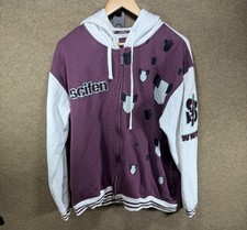 Felpa con cappuccio e zip intera Scifen Legends Warmongers WWW III vintage pezzo da strada bordeaux