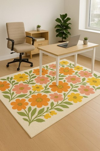 Tappeto floreale lana e - floreale:,