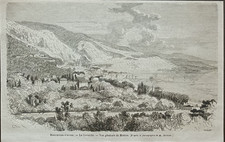 Stampa antica 1868 mentone - antica,