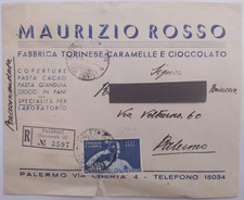 TORINO 1957 MAURIZIO ROSSO - DITTA CARAMELLE E CIOCCOLATO - BUSTA RACCOMANDATA