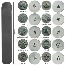 6 mm corona di cactus albero spirale treno teschio stella foglia timbro punzone metallo strumento