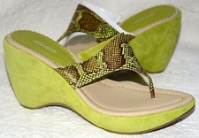 Nuovi sandali Apepazza finto serpente zeppa plateau tanga scarpe tacco camoscio verde