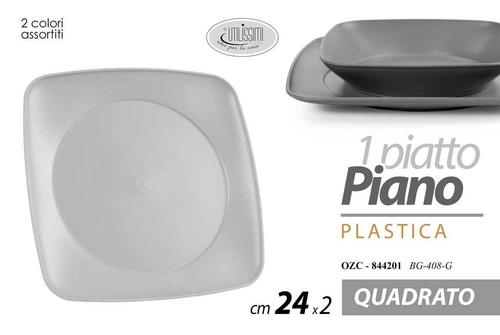 Piatto piano quadrato - piatto, plastica