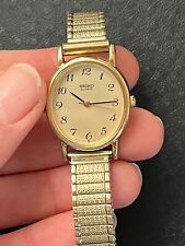 Orologio donna SEIKO quartz placcato oro bracciale elastico