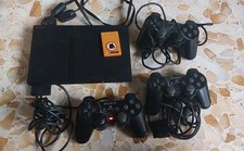 Ps2 Slim Nera Completa Cavi + 3 Joystick + Memory Card + Gioco