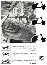 PUBBLICITA 1956 VESPA GRAN SPORT 125 150 PIAGGIO CARATERISTICHE CONFORT DESIGN 