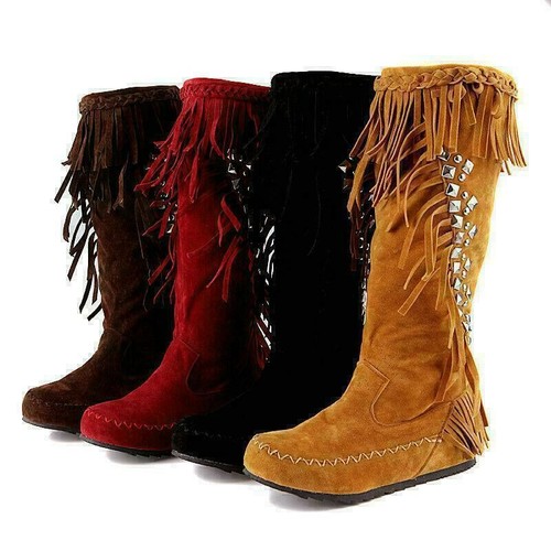 Scarpe donna frange - stivali, al