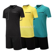 Maglie Uomo Adulto Giovanile Calcio Calcio Manica Corta Maglia Arbitro Uniformi
