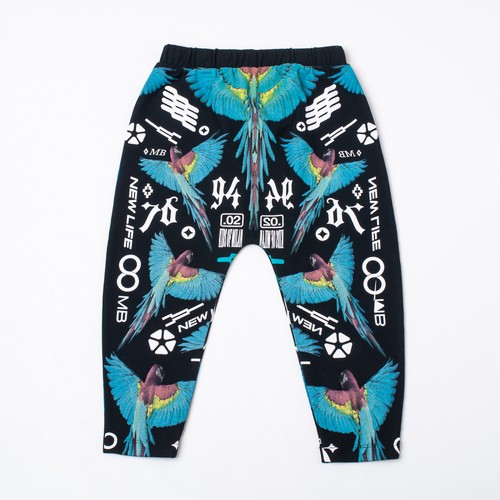 Pantaloni black printed kids - pantaloni,