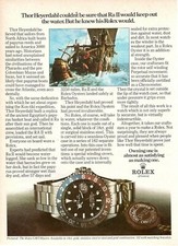 ROLEX OROLOGIO Oyster GMT-MASTER 18ct Thor Heyerdahl Kon Tiki Pubblicità 1 page