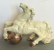 STATUA CAVALLO IN MAIOLICA ANNI 50 SCULTURA CERAMICA VINTAGE