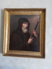 Antico Dipinto Olio Su Tela '800 Napoletano - San Francesco di Paola