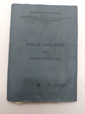 Libretto circolazione Lancia Appia 3° Serie del 1962