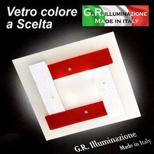 PLAFONIERA MODERNA A LED 4 LUCI Ø58 LAMPADA DA SOFFITTO IN VETRO SATINATO Laguna