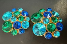 Orecchini Clip Vintage Pavone