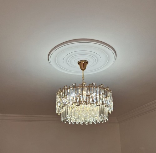 Rosone gesso per - per, lampadario