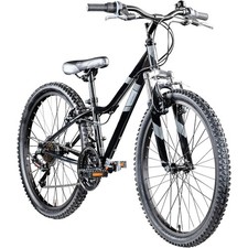 Galano GA20 mountain bike 24" hardtail alluminio bicicletta 21 velocità giovani nero/grigio 30 cm