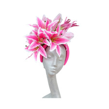 Stargazer - Fascinator archetto giglio rosa e bianco