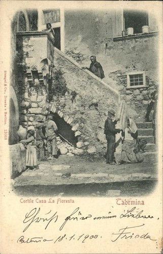 Taormina sicilia cortile casa - taormina,
