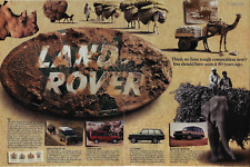 Pubblicità Land Rover Defender 90 Rhino Discovery Classic 1996 stampa a colori originale