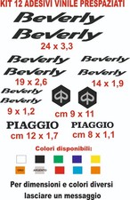 adesivi Beverly Piaggio  prespaziati   12 pz  pvc auto moto caschi