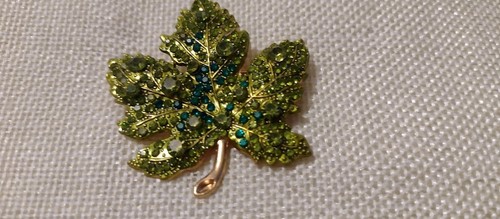 Spilla strass foglia - spilla,