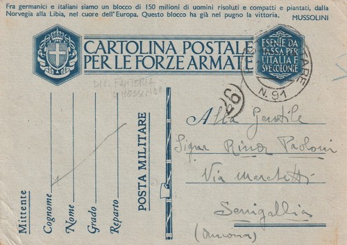 Posta militare - 91,