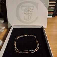 Collana o Bracciale TSC JEWELS unisex acciaio e oro scatola originale vintage