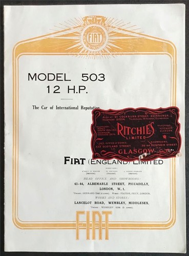 Brochure vendita auto fiat - brochure, 503
