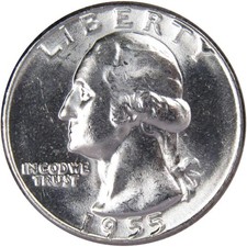 1955 Washington Quarter BU