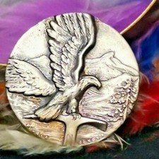 PIN SPILLA DISTINTIVO MEDAGLIA BROSCH  AQUILA INC FERREA GENOVA  VINTAGE