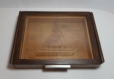 Scatola Vintage Legno Vetro Inciso Modernariato Design Attribuibile Fontana Arte