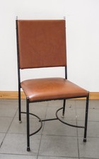 SEDIA VINTAGE ANNI 60 70 SIMIL PELLE E FERRO DESIGN ATTR LUIGI CACCIA DOMINIONI