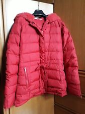 Piumino rosso da donna in vera piuma d'oca con cappuccio Gaetano Navarra 42 