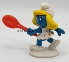 SMURF PUFFO 20135 PUFFETTA TENNIS SCHLEICH PEYO VINTAGE 1981 PUFFI