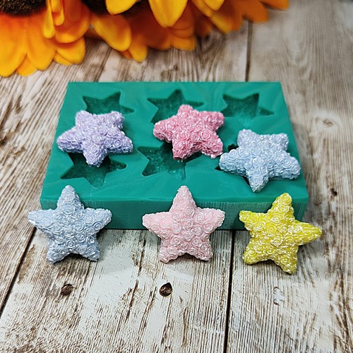 Stampo stelle con rose - stelle, 3cm