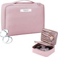 Beauty Case Donna Trucchi Specchio Con Double Face Tascabile Pieghevole, Toiletr