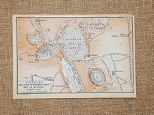 Carta cartina del 1953 Gruppo monumentale della Neapoli Siracusa Sicilia T.C.I.