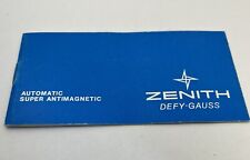 Libretto istruzioni originale per ZENITH Automatico Defy-Gauss