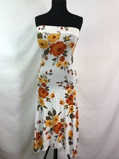 Abito Donna a bustino aderente - Bianco Fantasia Floreale - TG M - NUOVO -